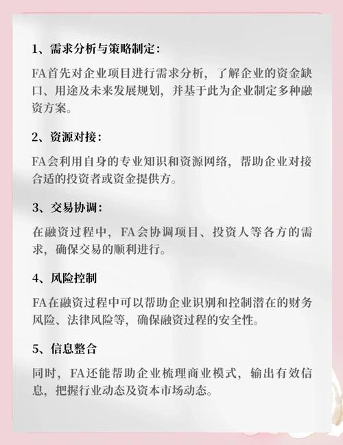财务顾问在企业融资中的作用_投行fa是什么意思_FA如何筛选