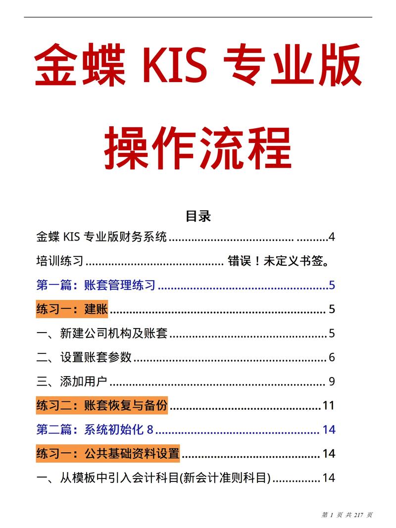 金蝶KIS专业版软件培训心得