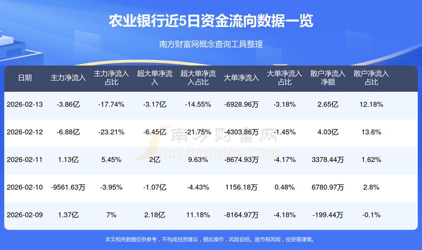 农业银行股票资金流向分析_中国农业银行余额查询怎么查_农业银行主力资金流向数据
