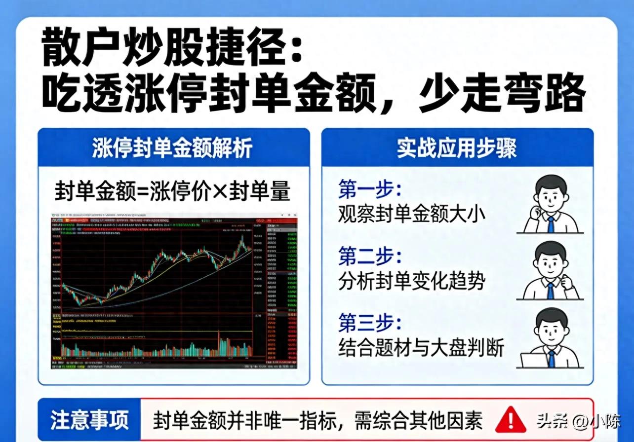 散户炒股捷径：吃透涨停封单金额，少走弯路